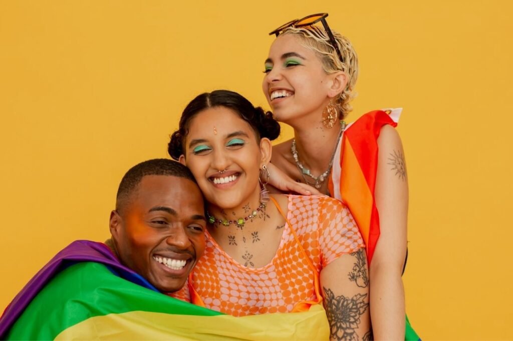 Two girls with a Black Guy